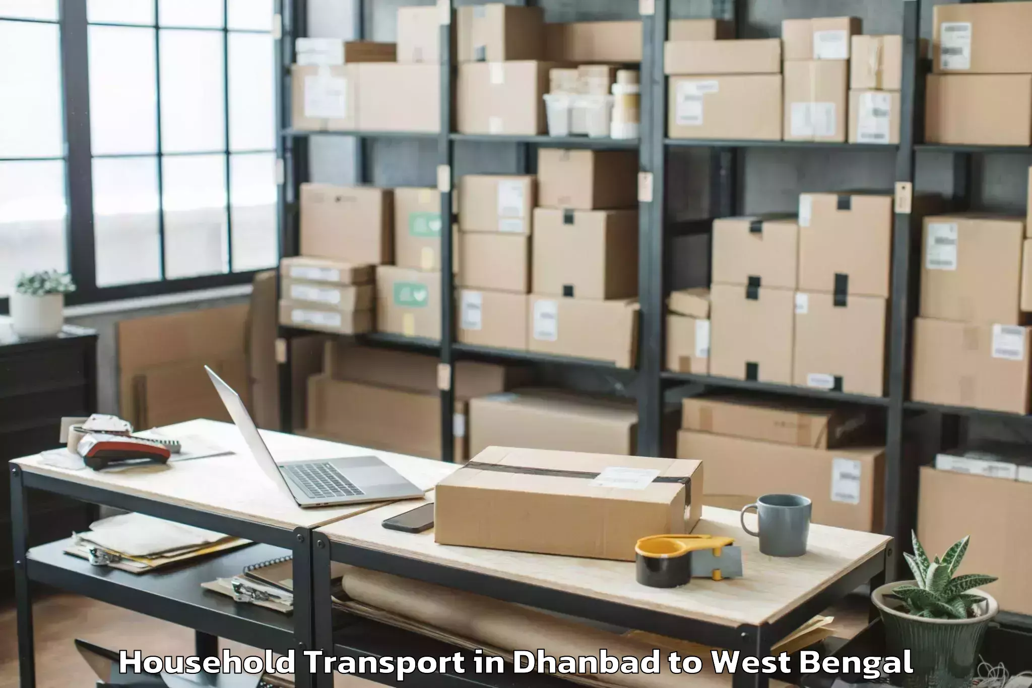 Top Dhanbad to Gazole Household Transport Available